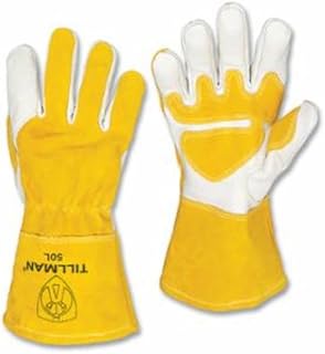 Tillman 724-50XL Cowhide MIG Welding Gloves - Fleece Lined Pearl & Bourbon Brown - Extra Large - Pack of 6