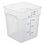 Clear Square Food Storage Container - 11 13/100" L x 11 13/100" W x 12 29/100" H by HUBERT – Plastic, Clear, Model 0105006-PC