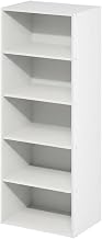 Furnifact 5-Tier Open Shelf Bookcase, Bookshelf, Storage Organizer, White, Durable Wood Construction, Multi-Functional Home Office and Living Room Display