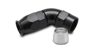 60 Degree High Flow Hose End Fitting for PTFE Lined Hose -12AN () by Vibrant – 1/4 inch, Aluminum, Black, Model 28612