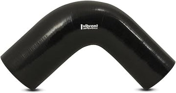 Vibrant 1.5in ID x 1.75in ID x 4in Long Gloss Black Silicone 90 Degree Transition Elbow (19786)