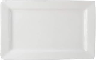 Tuxton China ABU-551 Plate, 11" x 7", Rectangular, Microwave and Dishwasher Safe, Oven Proof, Fully Vitrified, Ceramic, AlumaTux, Napa, Pearl White, Pack of 12