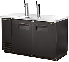 TRUE TDD-2-HC 59" Draft Beer System w/ (2) Keg Capacity - (2) Columns, Black, 115v