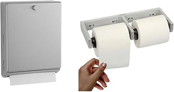 B-2620 400 C-Fold Paper Towel Dispenser & BOBRICK 2740 2-Roll Toilet Tissue Dispenser Bundle