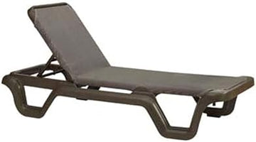 Grosfillex US515137 Marina Chaise Without Arms, Bronze Mist Resin Frame, Espresso Sling (Case of 2)