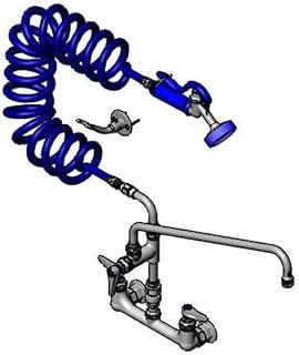 T&S Brass PG-8WSAV-18 Wall Mount, Vic Breaker, Coiled Hose, PG Sprayer, Pet Grooming Unit, 18" ADF Nozzle, 8" Deck
