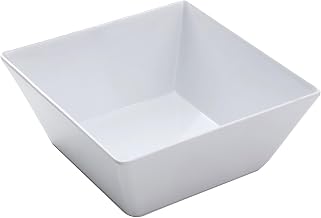 American Metalcraft MELSQ94 Melamine 9.5" Square Bowl, 125-Ounce, White