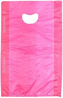 LK Packaging 12" x 3" x 18" 0.7 mil Red HDPE Merchandise Bag w/Die Cut Handle, 500/CS
