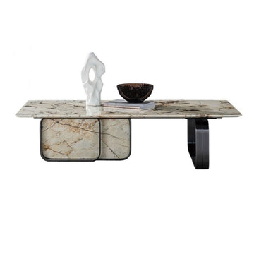 Mesa para Centro De Sala Marble Base Coffee Table Modern Apartment Simple Coffee Table Side Table Villa Living Room End Table Coffee Table by JOYNOW – 140cm, Acacia, Model 5744