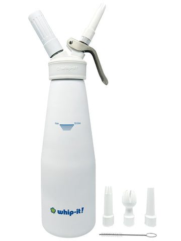 Accent Dispenser by Whip-It! – 1 Liter, Aluminum, White, Model DC-Acc-L07R