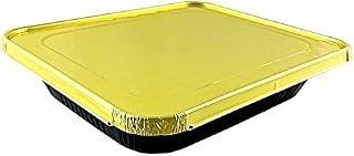 Handi-Foil 1/2 Half-Size Deep Premium Black & Gold Aluminum Steam Table Pan +Lid (Pack of 100)