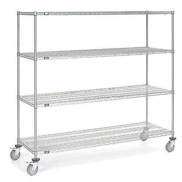 Chrome Wire Shelf Truck by Nexel – 24"L x 24"W x 69"H, 12-Gauge Steel, Chrome, Model C24726PCB4