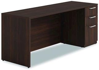 Alera AE1NZK-S2472UF HRG 72 in. x 24 in. x 29 in. Seville Series Credenza with Right Pedestal - Mahogany