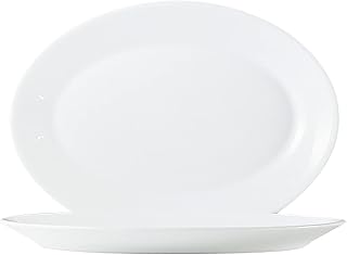 Arcoroc Hotelerie Blanc Uni Plate, Flat, Oval, White, Teller 29x21,5cm