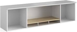 Safco Resi Modern Wooden Wall Mounted Hutch Sleek in White and Brown