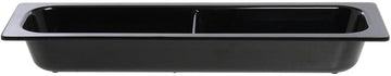 HUBERT Serving Bowl Display Bowl 1/2 Size Long Divided Black Melamine | 21 1/2 L x 6 1/2 W x 2 1/2 H