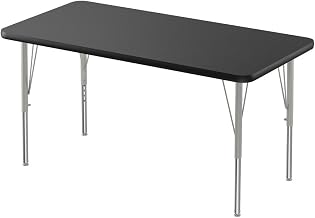 Correll A2448TF-REC-07-14-09 24 x 48 in. Thermal Fused Commercial Laminate Rectangle Top Activity Table Black Granite