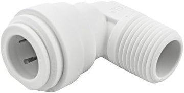 John Guest 1/2 Inch OD x 3/8 Inch NPT 90 Degree Male Fixed Elbow, Push to Connect Plastic Plumbing Fitting, White, PP481623WP