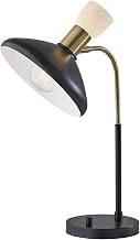 Adesso Patrick Incandescent Desk Lamp, 21-inch, Black/Antique Brass (3758-01)