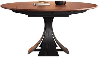 Mesa de Comedor Wooden Dining Table Walnut Round Retro Home Small Mesa de Comedor(150x90x76cm)
