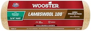 Wooster Lambswool 100 Roller Cover, 9 x 3/4 Inch, 100% Natural Lambswool, for Walls Ceilings Concrete, Flat Eggshell Satin Paints