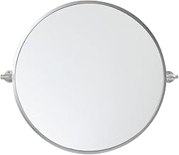 Round Pivot Mirror 24 Inch in Silver