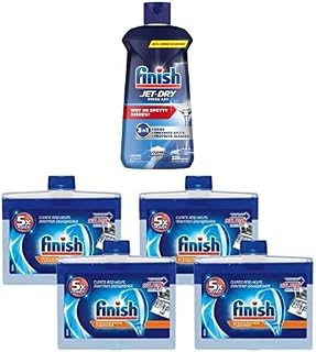Bundle of Finish Jet-Dry Rinse Aid, Dishwasher Rinse Agent and Drying Agent, 23 fl oz, Packaging may vary + Finish Dishwasher Cleaner - Liquid Fresh 4x8.45 oz.