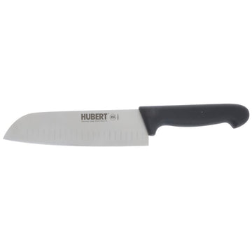 Stainless Steel Santoku Knife with Black Santoprene Soft Grip Handle - 7"L Blade by HUBERT – 7", Stainless Steel, Silver, Model KB-3821-180G