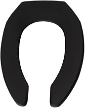 BEMIS 1955CT Commercial Open Front Plastic Toilet Seat, Heavy Duty Industrial Seat without Lid, Secure Installation for Long Lasting Use, Made in USA, Elongated, Black