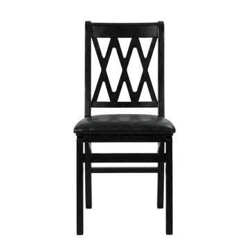 Solid Wood Dining Chairs with PU Leather Seat by Furnifact – Wood, Linen White, Pack of 2