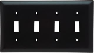 Legrand Pass & Seymour TP4 Trademaster Mid-Size Unbreakable Nylon Wall Plate, 4 Gang, Four Toggle Cover, Brown (1 Count)