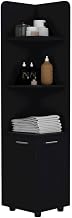 Vestal Tall Corner Cabinet with 3-Tier Shelf and 2-Door, Black -Bathroom – Bathroom Storage Solution for Bathroom, Bedroom & Hallway Organization