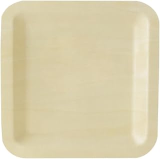 PacknWood 210BBA2121 8.15 x 8.15 x 1 in. Scandinavia Rectangular Wooden Tray - 200 Piece