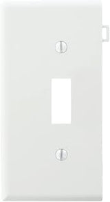 Leviton 1-Gang Toggle Device Switch Wallplate, Sectional, Thermoplastic Nylon, End Panel, PSE1-W, White