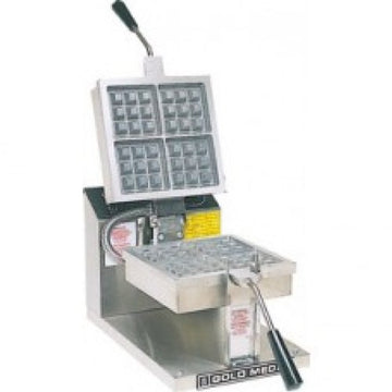 #5024 Belgian Waffle Baker Machine Maker by Gold Medal – Stainless Steel, Silver