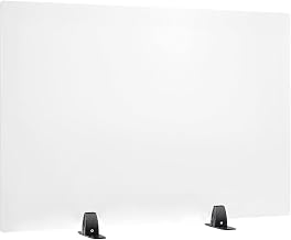 Interion by Global Industrial 695843 36"W x 24"H Freestanding Clear Desk Divider