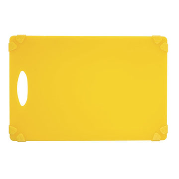Kratos by Yellow Cutting Board with Grippers - 12"L x 18"W x 1/2"H by HUBERT – Plastic, Yellow, Model 1218-CL-YL