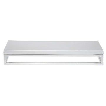 Cerve Collection Chrome Display Riser with White Top - 3 1/5"H by HUBERT – Metal, Grey, Model 53034+21734