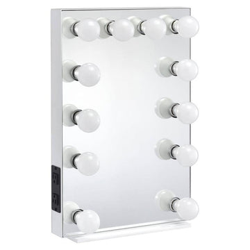 ASA Rectangle Accent Mirror in White by Acme – 24"L x 16"W, Metal, White, Model AC00760