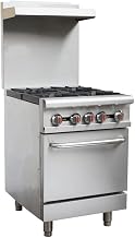 COMMERCIAL 4 BURNER 24" RANGE WITH OVEN NATURAL GAS 30,000 BTU EACH OMCAN 46024