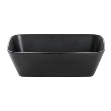Soft Square Serving Bowl Black - 10 1/2"L x 6 1/2"w x 3 1/10"H by HUBERT – 10.5 inches, Melamine, Black, Model M2340-BLACK