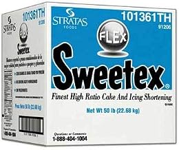 Sweetex Flex Premium High Ratio Shortening, 50 Lb Box by Stratas Foods - Zero Trans Fat Vegetable Shortening for Fluffy Icings, Moist Cakes, and Professional Baking Frosting 1 Each