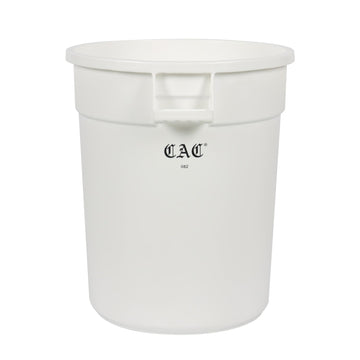 CAC Poly Trash Can Round White 20Gal by CAC China – 20 gallons, White, Model TCNC-20W