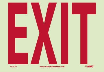 NMC Glo-Brite Exit Sign - Vinyl by National Marker – Vinyl, Model GL12P