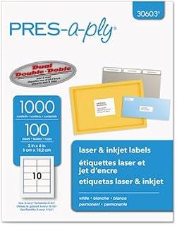 Avery Pres-A-Ply Laser Address Labels, 2 x 4, White, 1000/Box, Total 10000 EA, Sold as 1 Carton