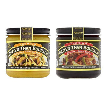 Premium Roasted Beef Base & Roasted Chicken Base 8 ounce Jars (Pack of 2) by Better Than Bouillon – 8 Ounce (Pack of 2), Pack of 2