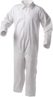 KLEENGUARD A35 Disposable Coveralls (38952), Liquid and Particle Protection, Zip Front, Elastic Wrists, Hood & Boots, White, 3XL, 25 Garments / Case
