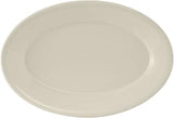 Tuxton China TRE-913 Platter, 11-5/8" x 8-1/4", Oval, Wide Rim, Rolled Edge, Microwave and Dishwasher Safe, Oven Proof, Fully Vitrified, Ceramic, Reno, American White/Eggshell, Pack of 12