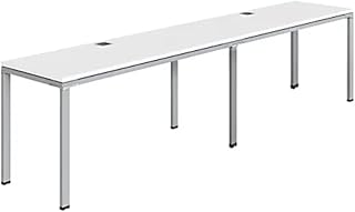 Boss Office Products Simple System Side by Side Double Desk, 132" x 24", White