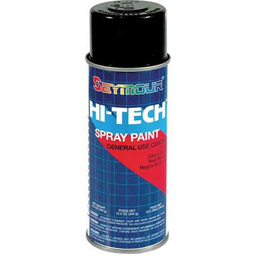 Hi-Tech Enamel 12 Oz. Gloss Black 6 Cans/Case by Seymour – 16 oz. Aerosol Can, Gloss Black, Model 16-115